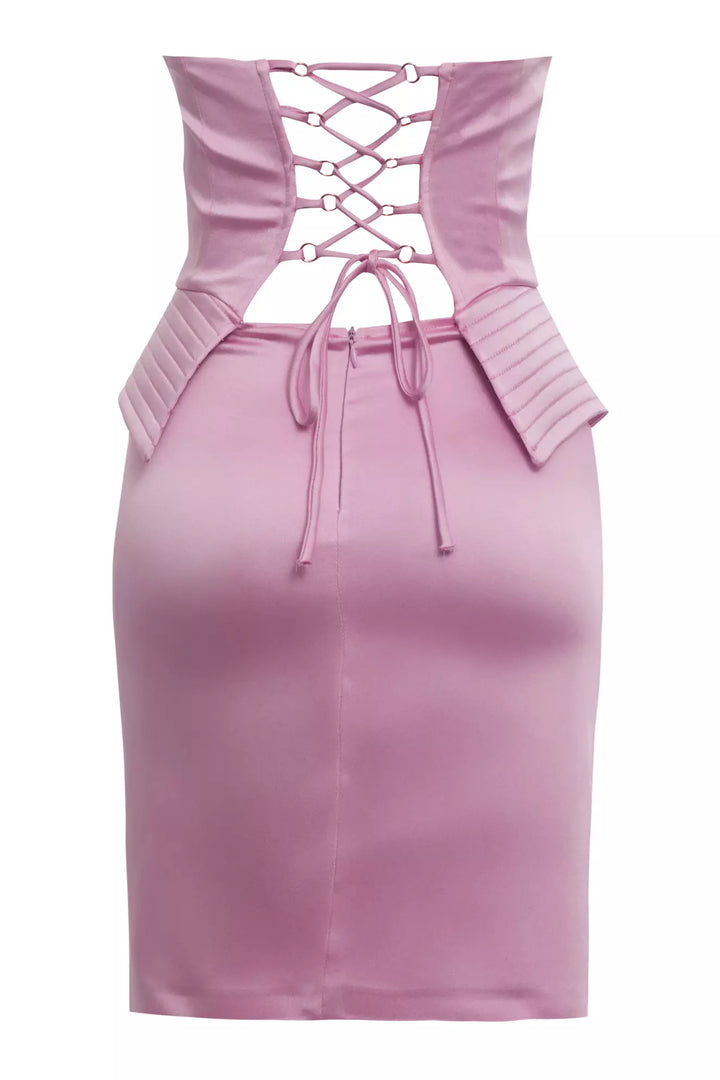 FRV Pink satin sleeveless mini dress - Saint-Brieuc