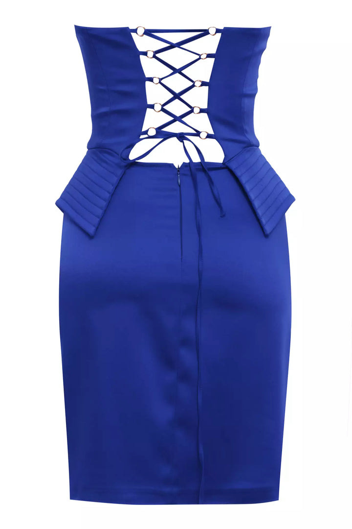 FRV Blue satin sleeveless mini dress - Porta Westfalica