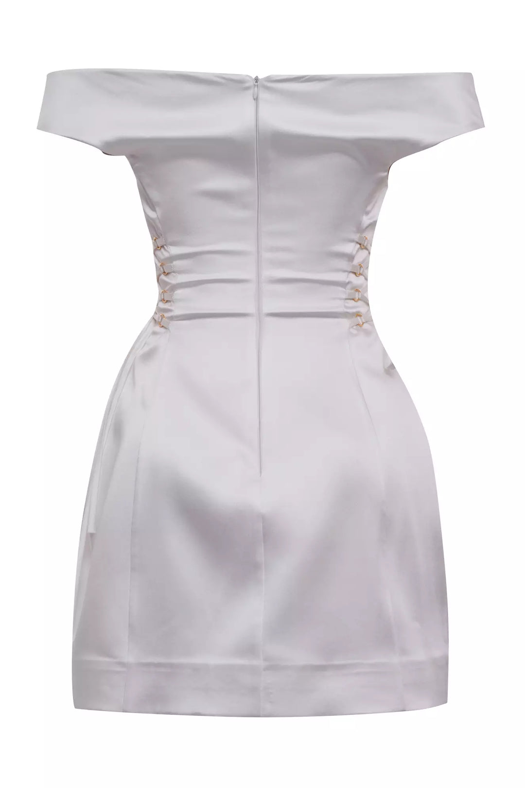 FRV White satin short sleeve mini dress - Hanford