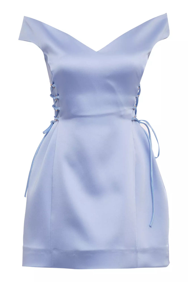 FRV Blue satin short sleeve mini dress - Idaho Falls