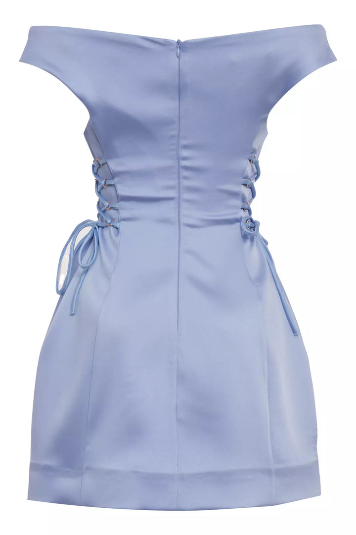 FRV Blue satin short sleeve mini dress - Idaho Falls