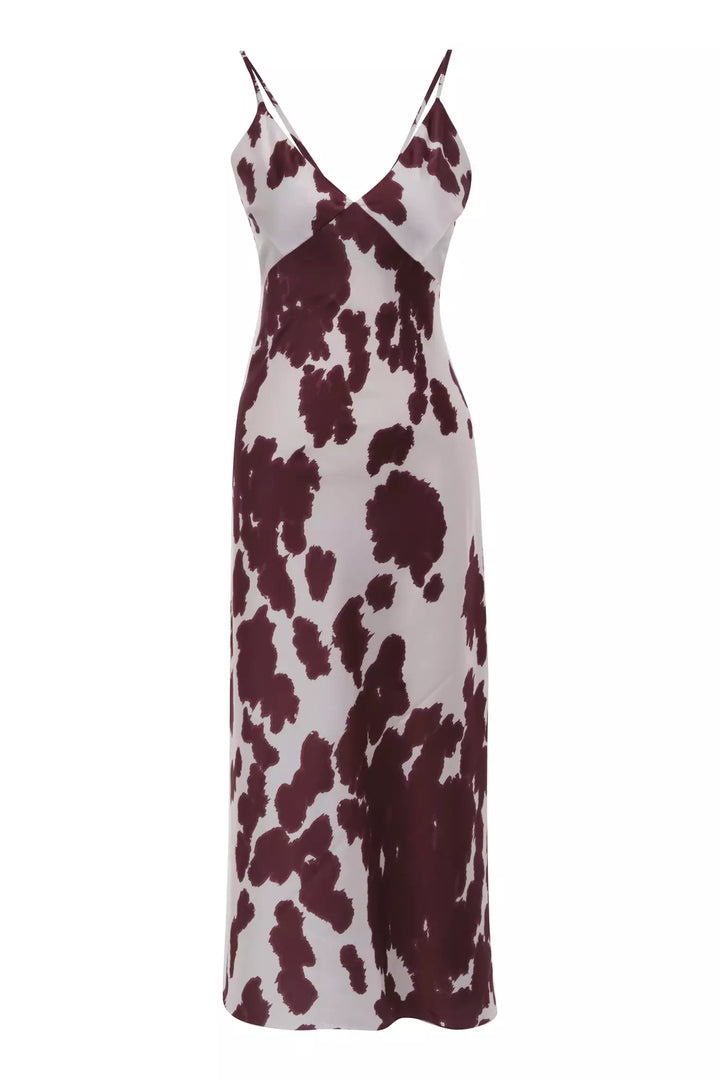 FRV Printed satin sleeveless midi dress - Shostka
