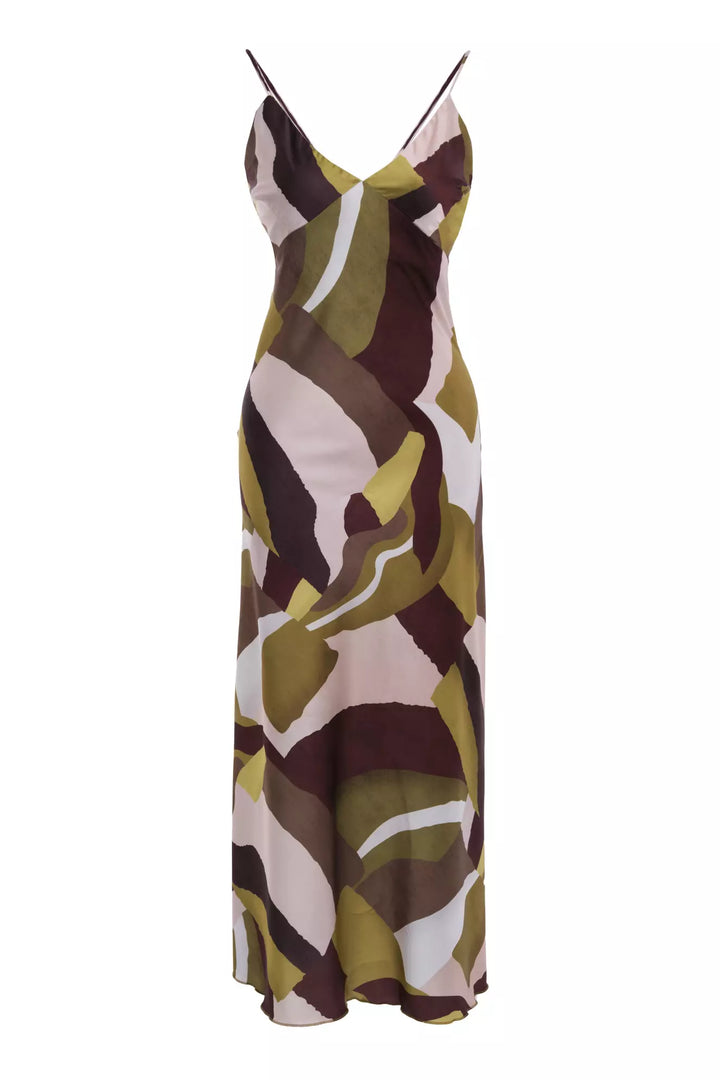 FRV Printed satin sleeveless midi dress - Palma