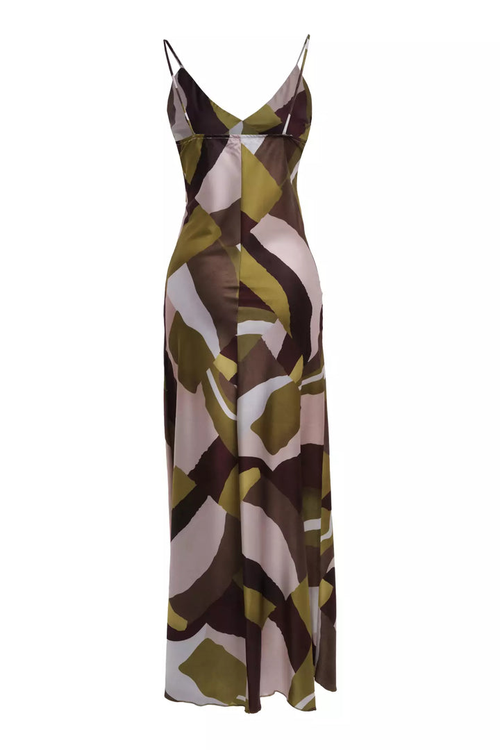 FRV Printed satin sleeveless midi dress - Palma