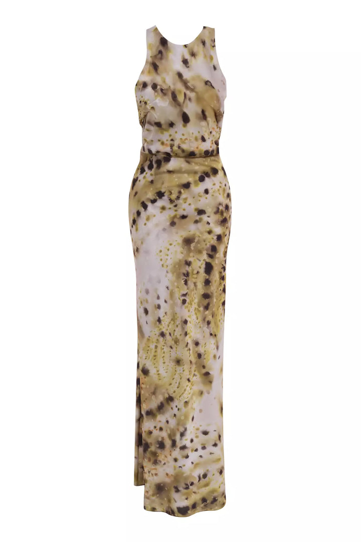 FRV Printed satin sleeveless long dress - Chemnitz