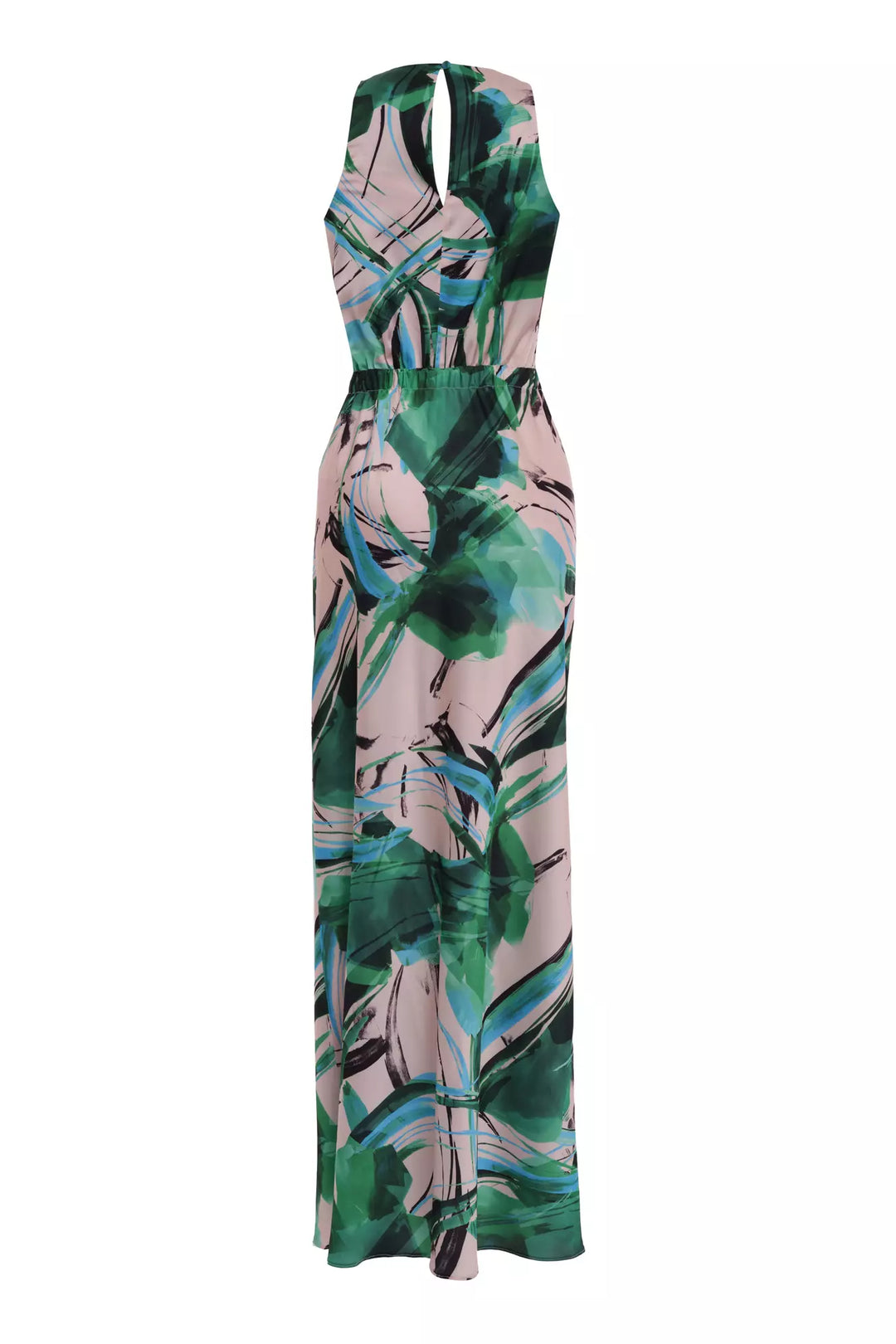 FRV Printed satin sleeveless long dress - Wildomar