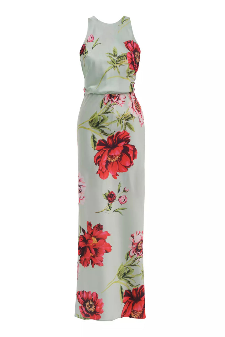 FRV Printed satin sleeveless long dress - Mission