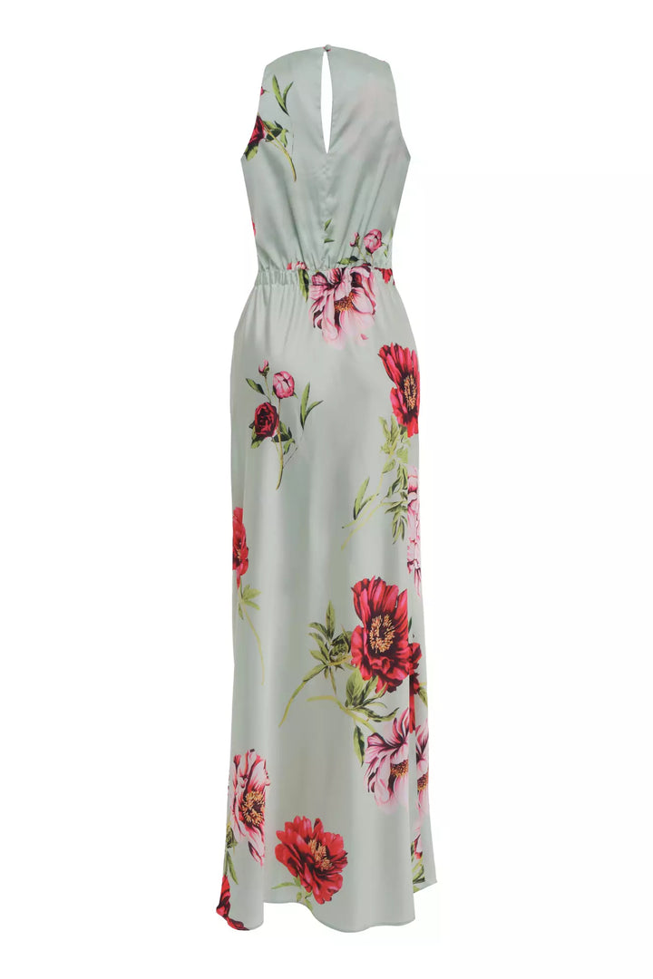 FRV Printed satin sleeveless long dress - Mission