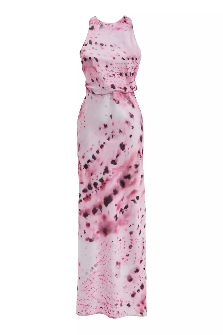 FRV Printed satin sleeveless long dress - Nuremberg