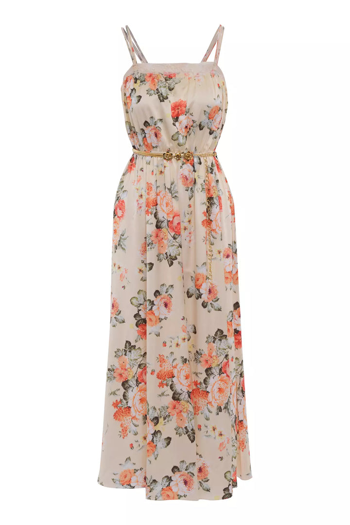 FRV Printed satin sleeveless midi dress - Fond du Lac