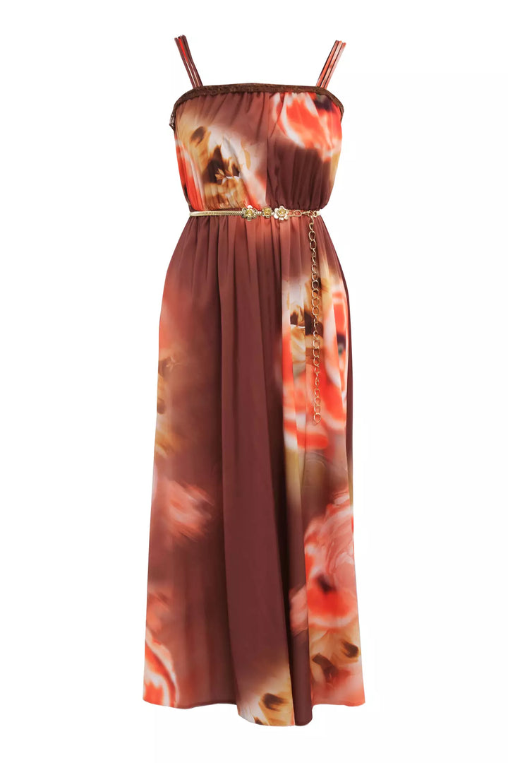 FRV Printed satin sleeveless midi dress - Actopan