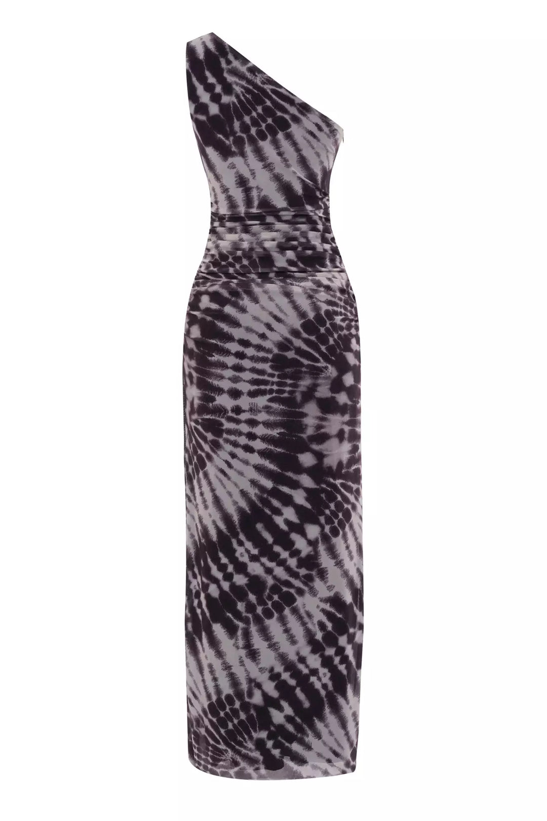 FRV Printed tulle single sleeve long dress - Castelo Branco
