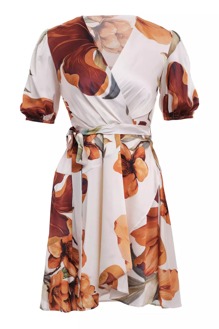 FRV Printed satin short sleeve mini dress - Clinton