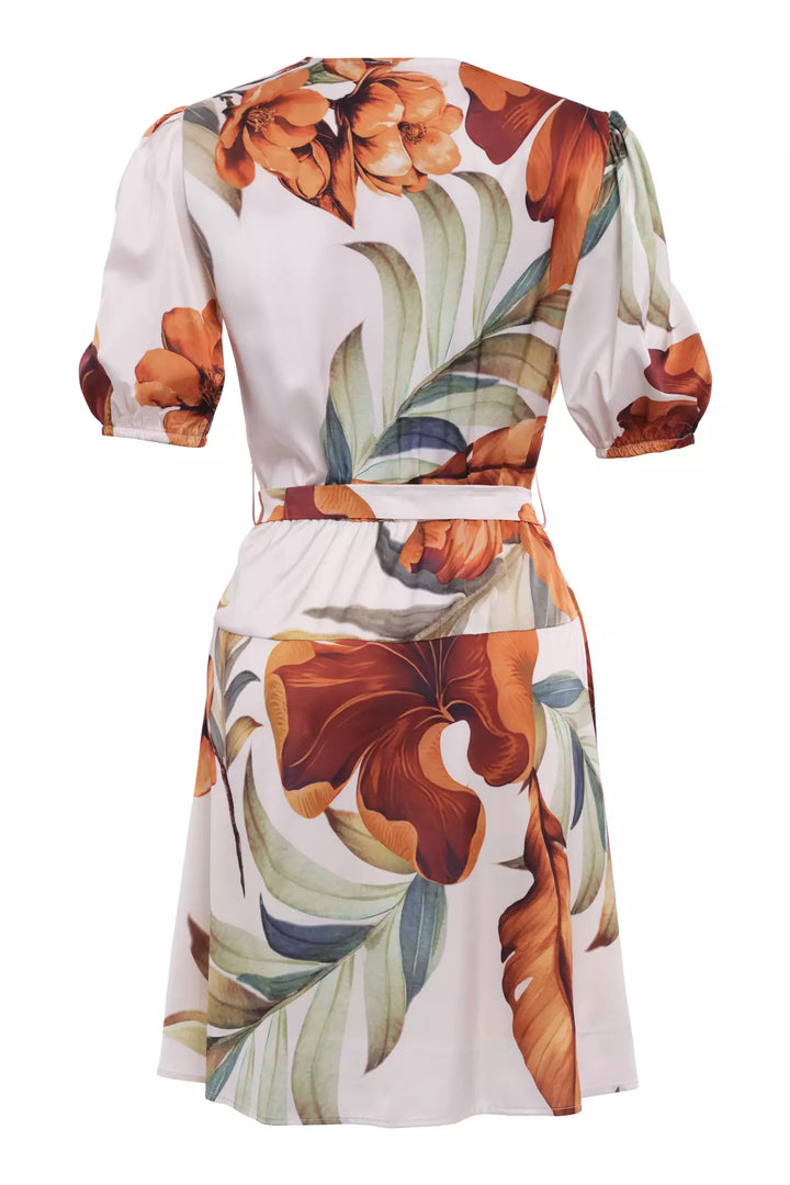 FRV Printed satin short sleeve mini dress - Clinton