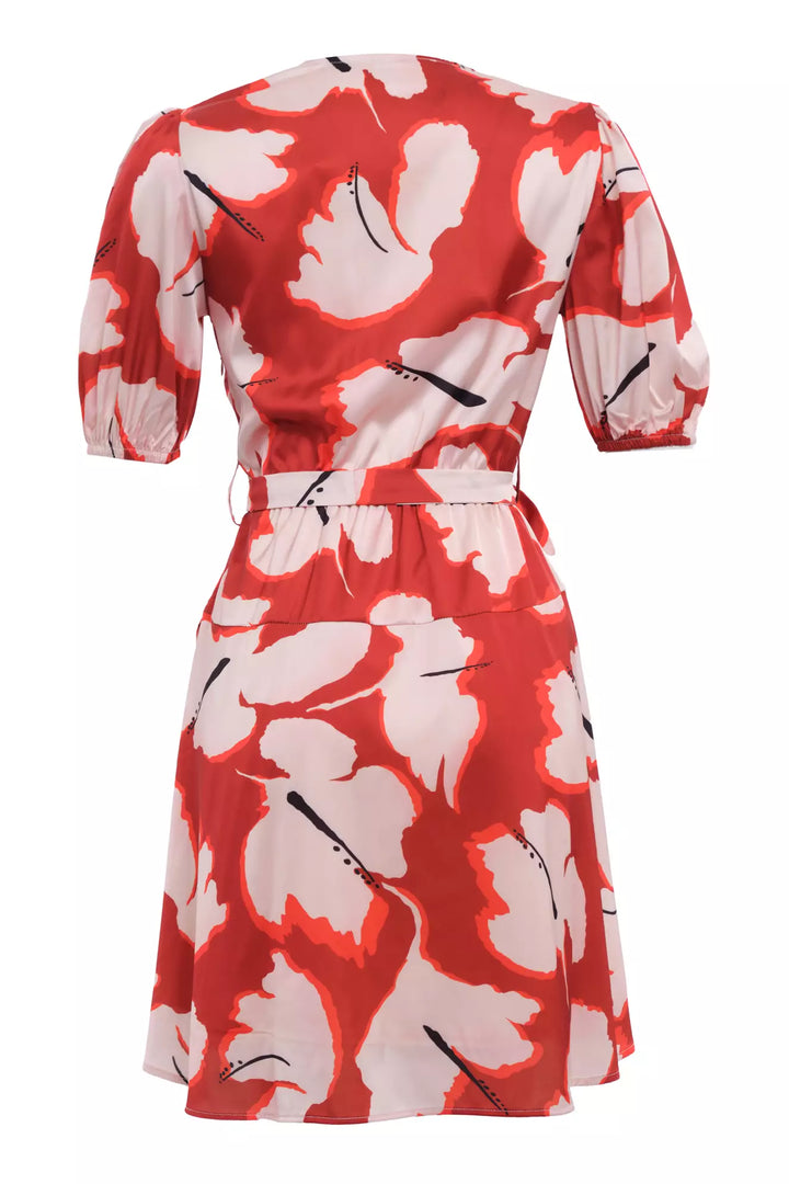 FRV Printed satin short sleeve mini dress - Antratsyt