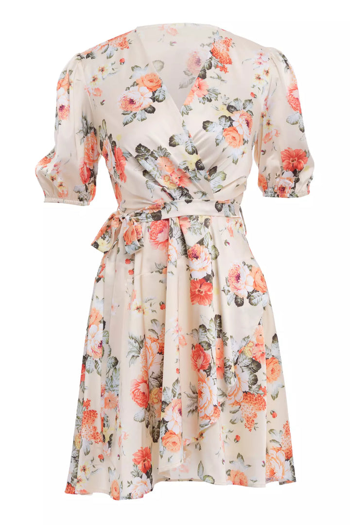 FRV Printed satin short sleeve mini dress - Hamburg