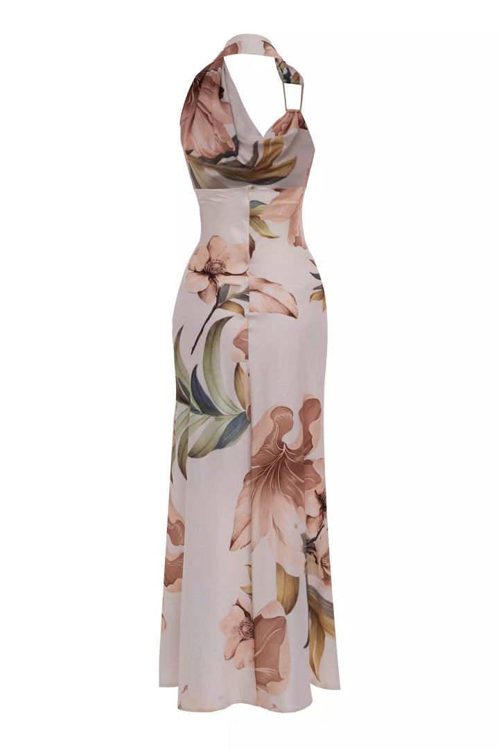 FRV Printed satin sleeveless long dress - North Vancouver
