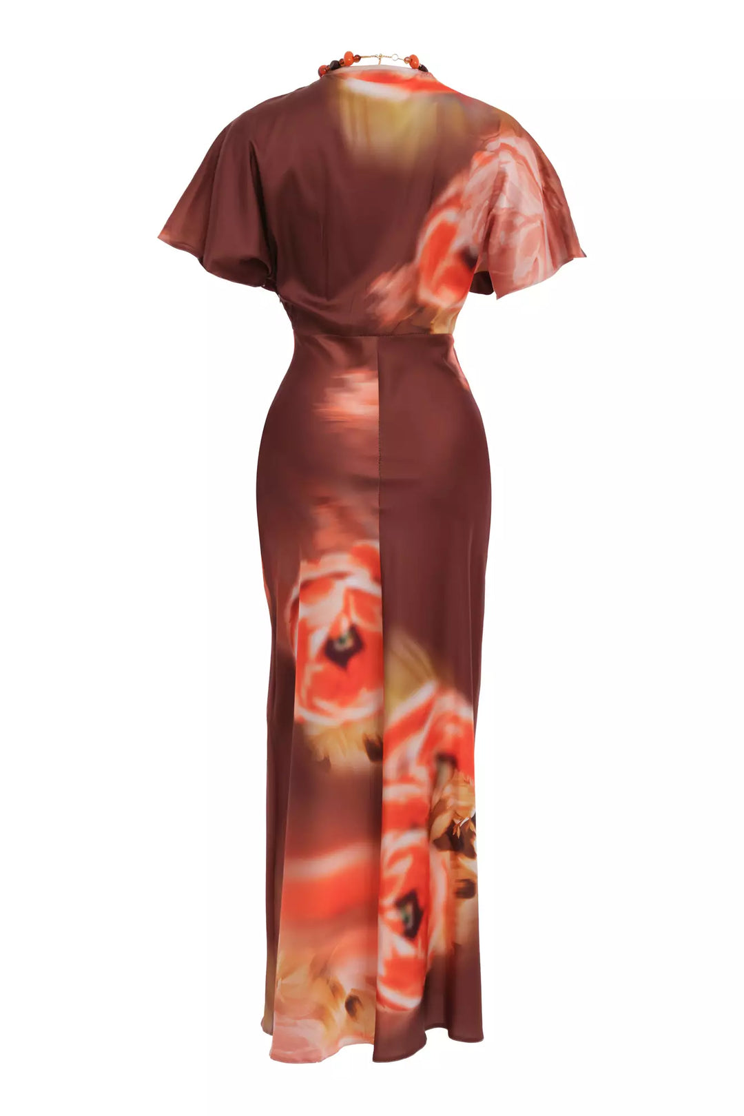 FRV Printed satin short sleeve long dress - Pflugerville