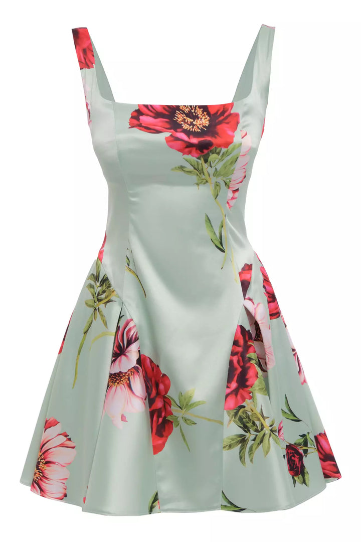 FRV Printed satin sleeveless mini dress - Mineral de la Reforma