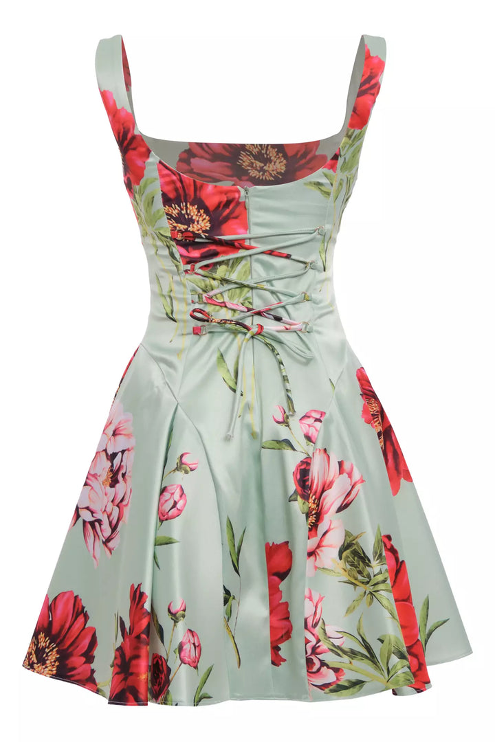 FRV Printed satin sleeveless mini dress - Mineral de la Reforma