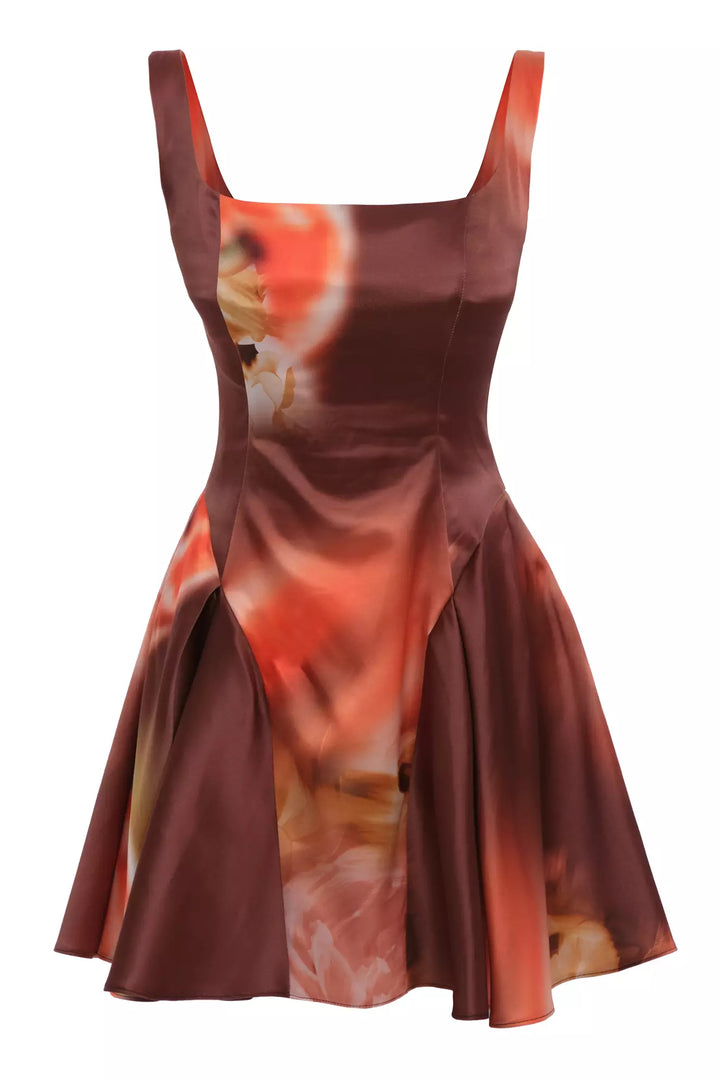 FRV Printed satin sleeveless mini dress - Yalta