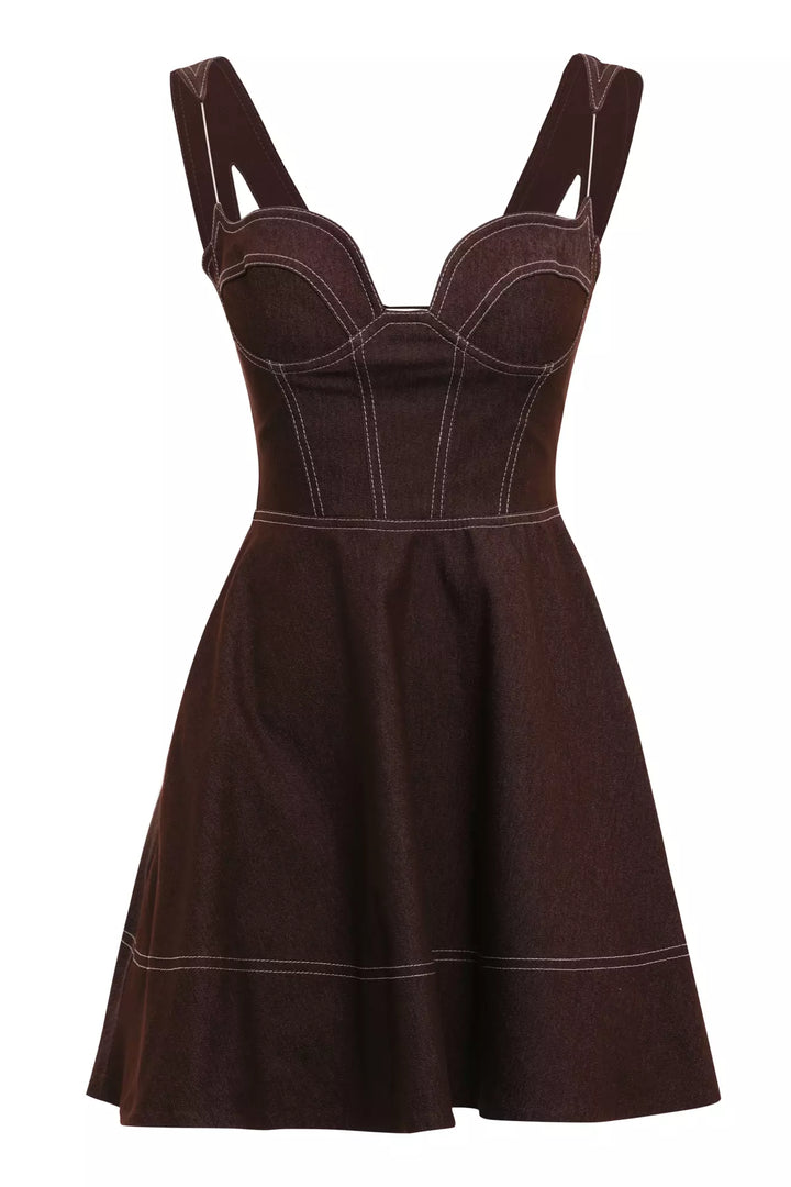 FRV Brown kot sleeveless mini dress - Greifswald