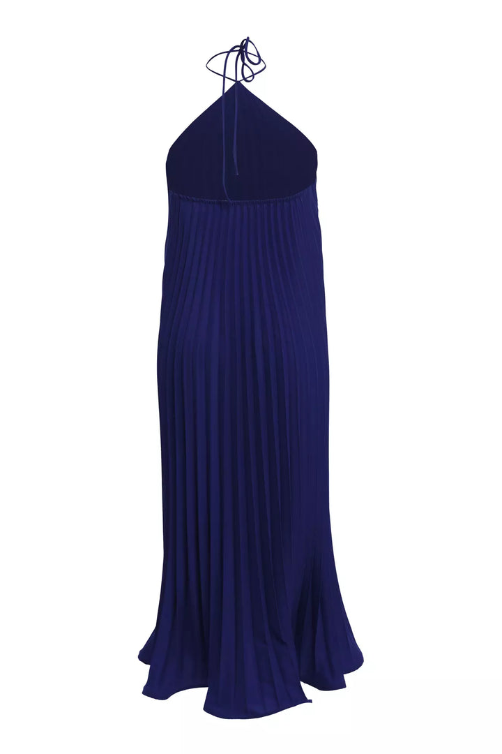 FRV Navy blue satin sleeveless midi dress - Columbus