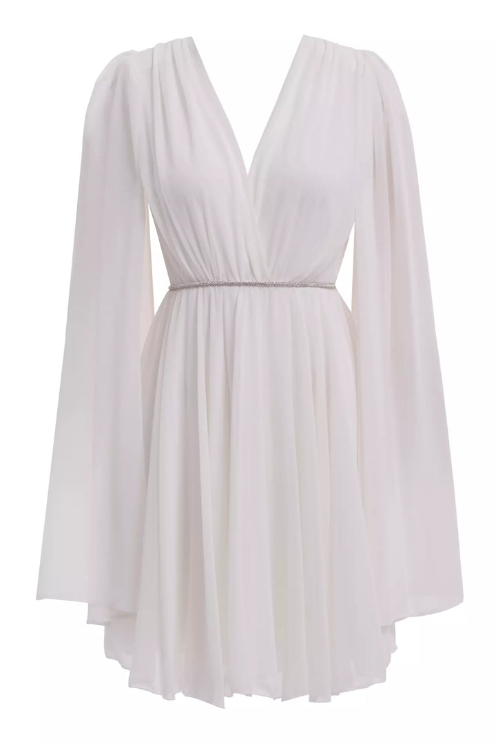 FRV White chiffon long sleeve mini dress - Murray