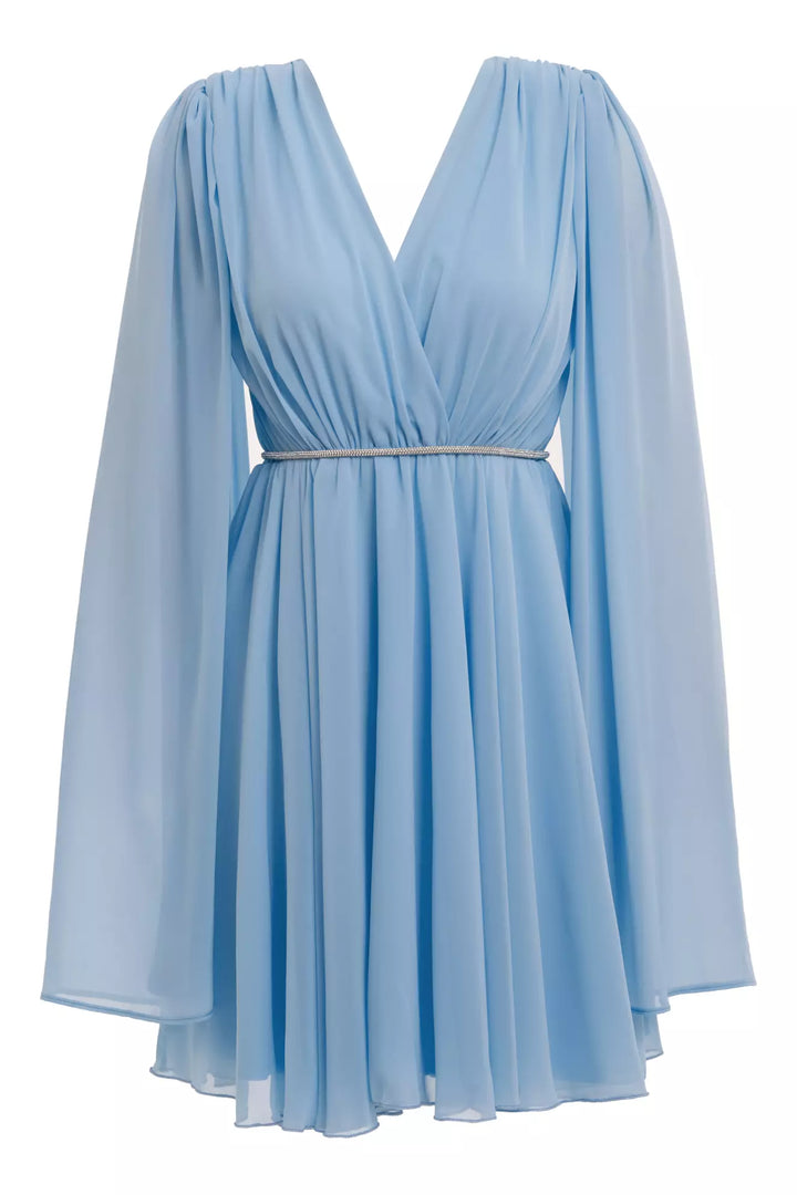 FRV Blue chiffon long sleeve mini dress - Middlesbrough