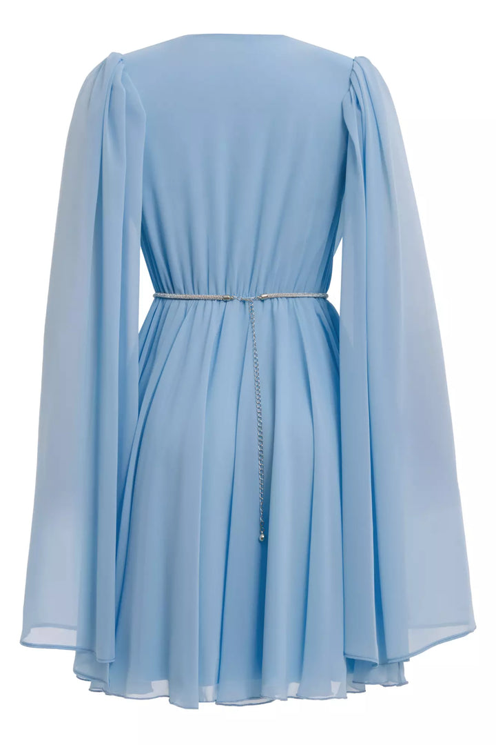FRV Blue chiffon long sleeve mini dress - Middlesbrough