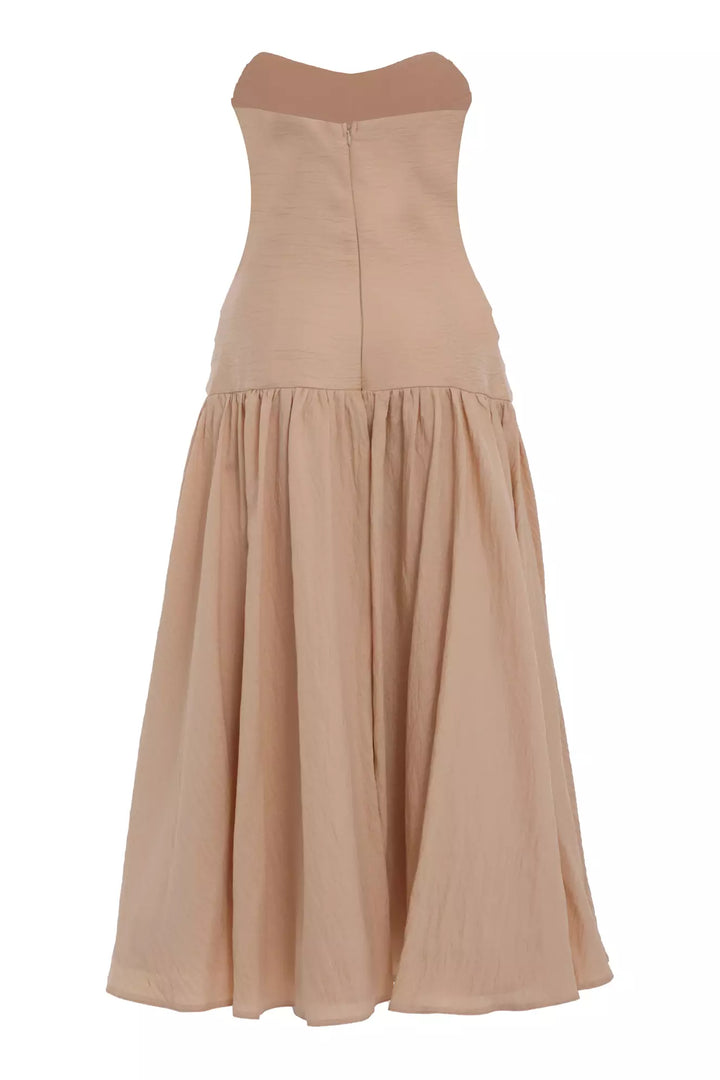 FRV Beige linen strapless long dress - Cologno Monzese