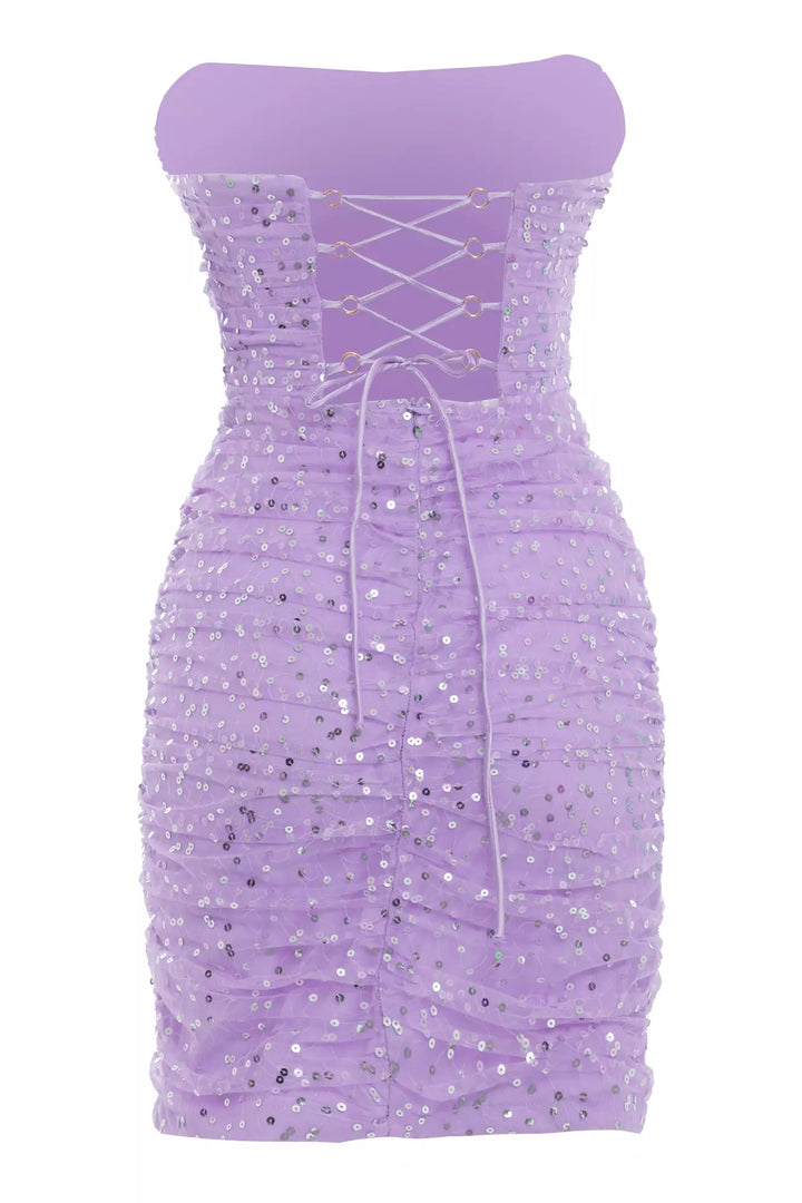 FRV Lilac crepe strapless mini dress - Dakota Ridge
