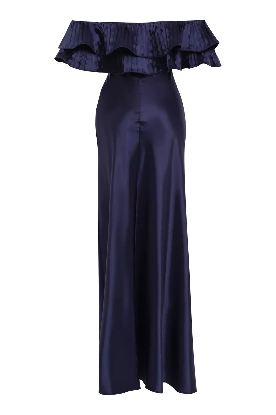FRV Navy blue satin strapless long dress - Tempe