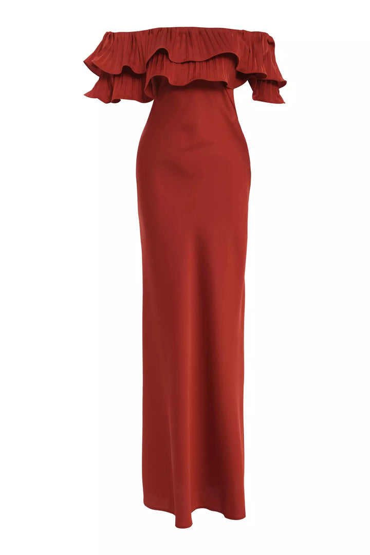 FRV Brick satin strapless long dress - Eberswalde