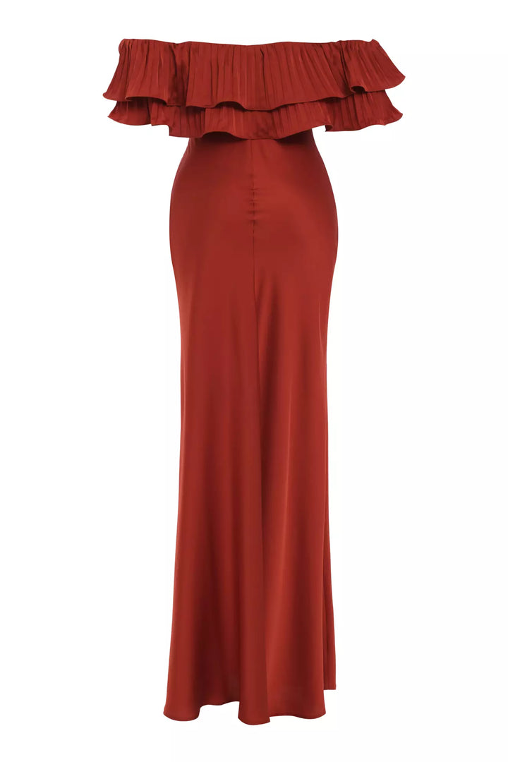FRV Brick satin strapless long dress - Eberswalde