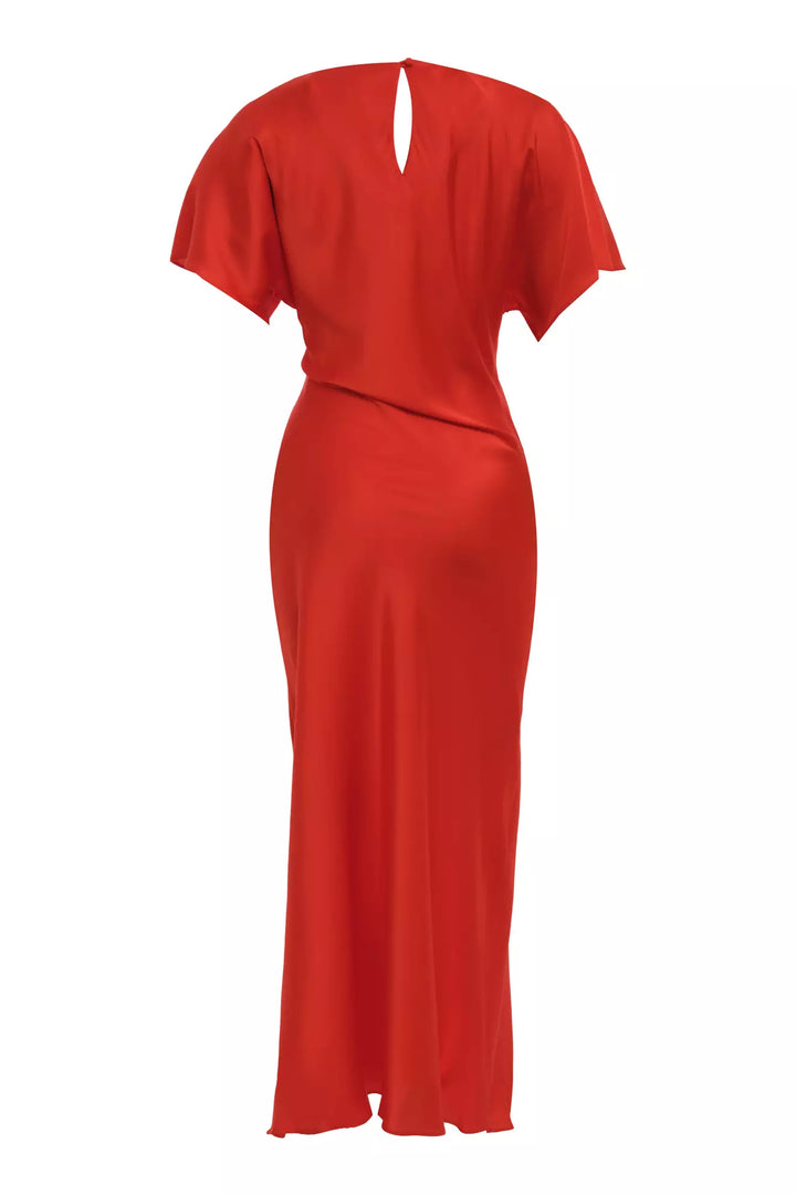FRV Latte satin short sleeve long dress - Cologno Monzese