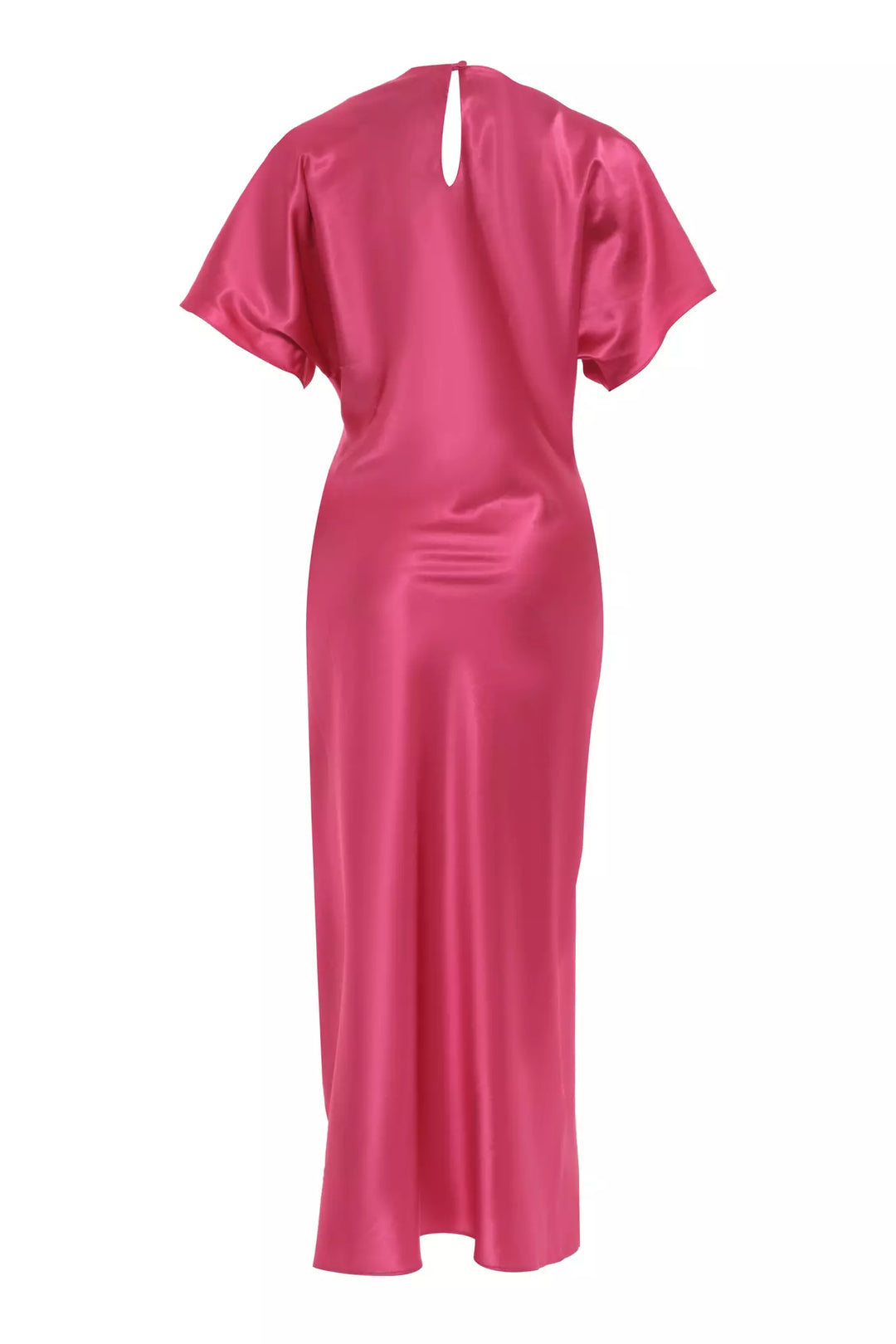FRV Fuchsia satin short sleeve long dress - Waiblingen