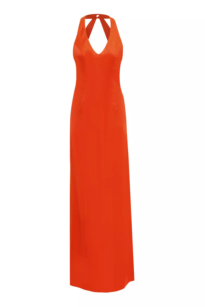 FRV Latte satin sleeveless long dress - Manitowoc