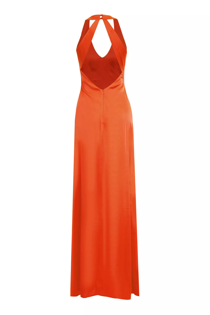 FRV Latte satin sleeveless long dress - Manitowoc