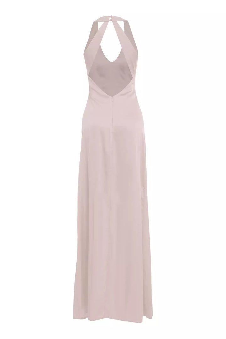 FRV Beige satin sleeveless long dress - Mantes-la-Jolie