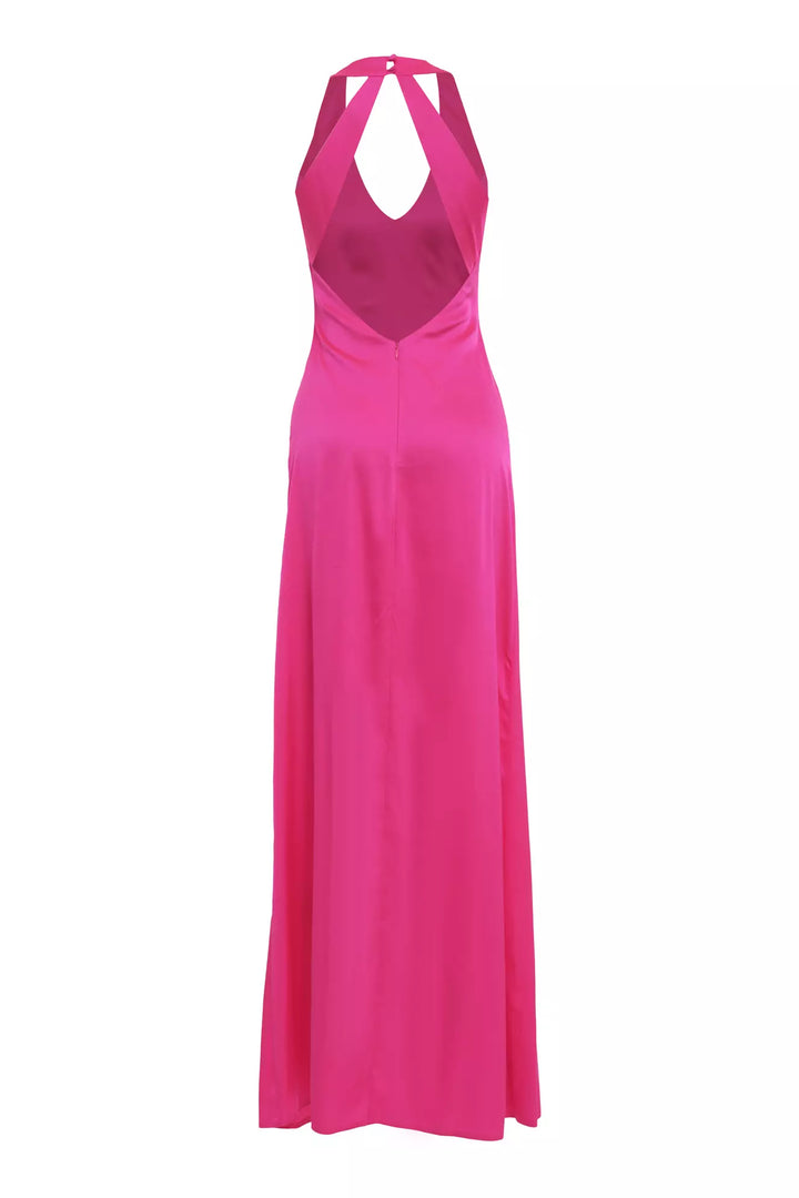 FRV Fuchsia satin sleeveless long dress - Beckum