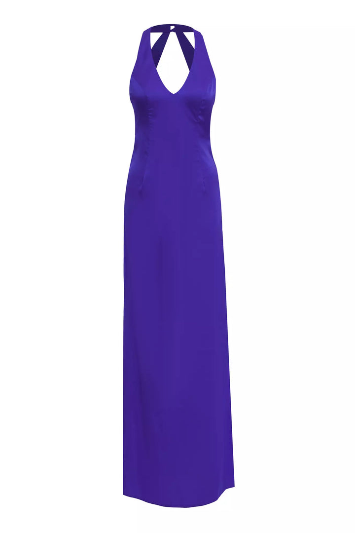 FRV Purple satin sleeveless long dress - Voluntari