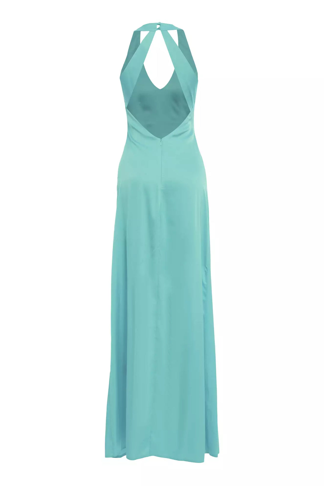 FRV Water green satin sleeveless long dress - Trapani