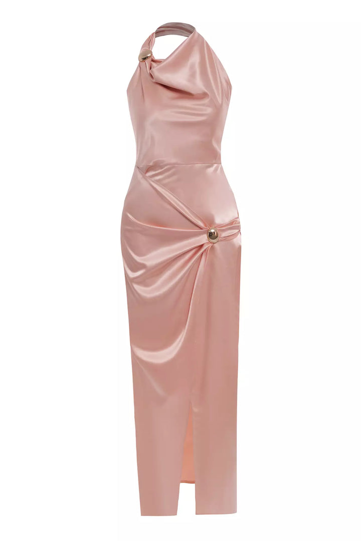 FRV Printed satin sleeveless long dress - Wiesbaden