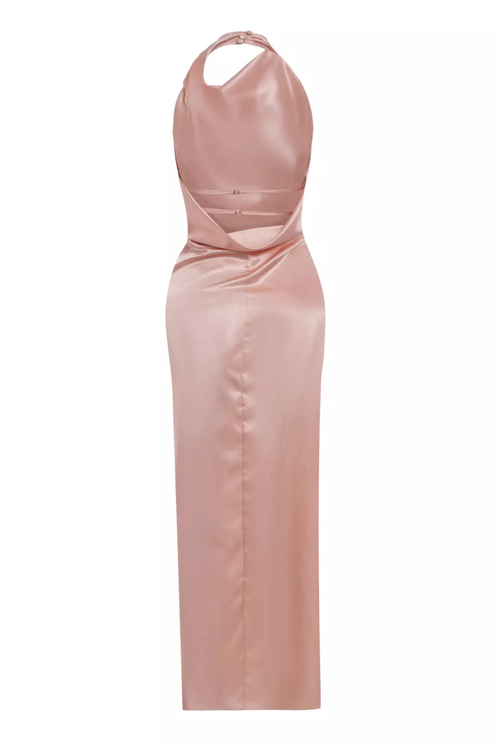 FRV Printed satin sleeveless long dress - Wiesbaden