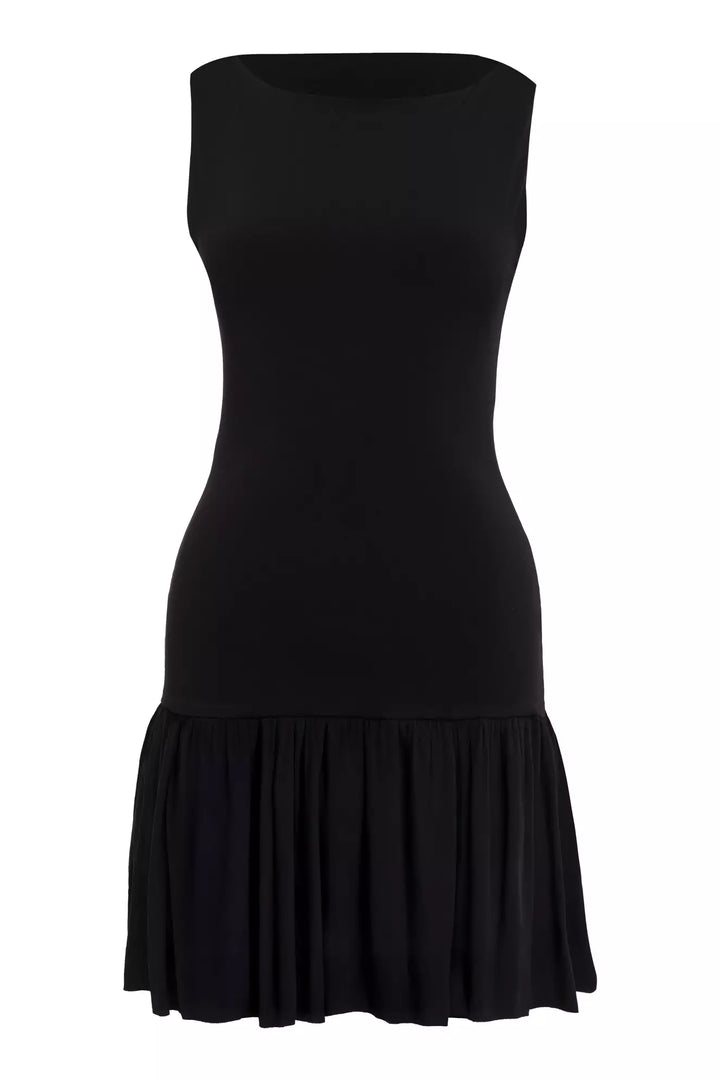 FRV Black knitted sleeveless mini dress - Blainville