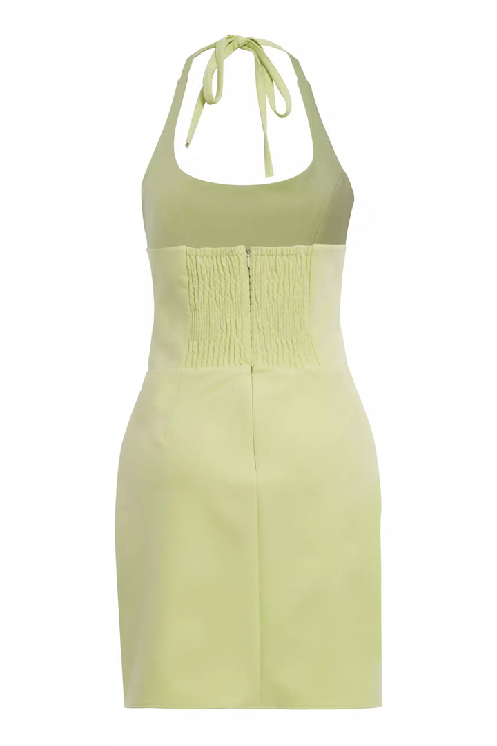 FRV Peanut green crepe sleeveless mini dress - Tizimín