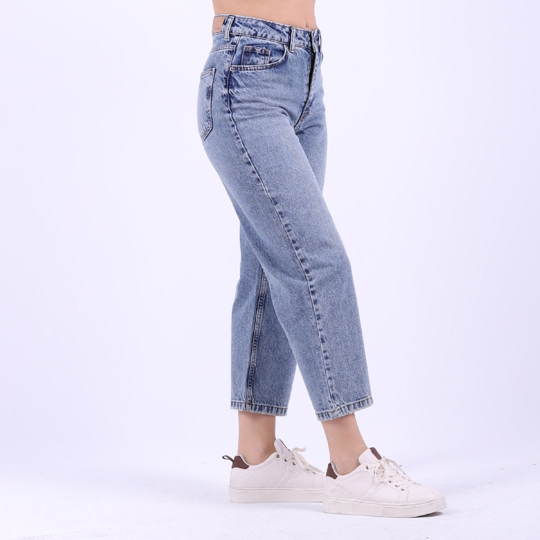 XLJ High Waisted Relaxed Stove Pipe Leg Basic Jean Mixed - Preston