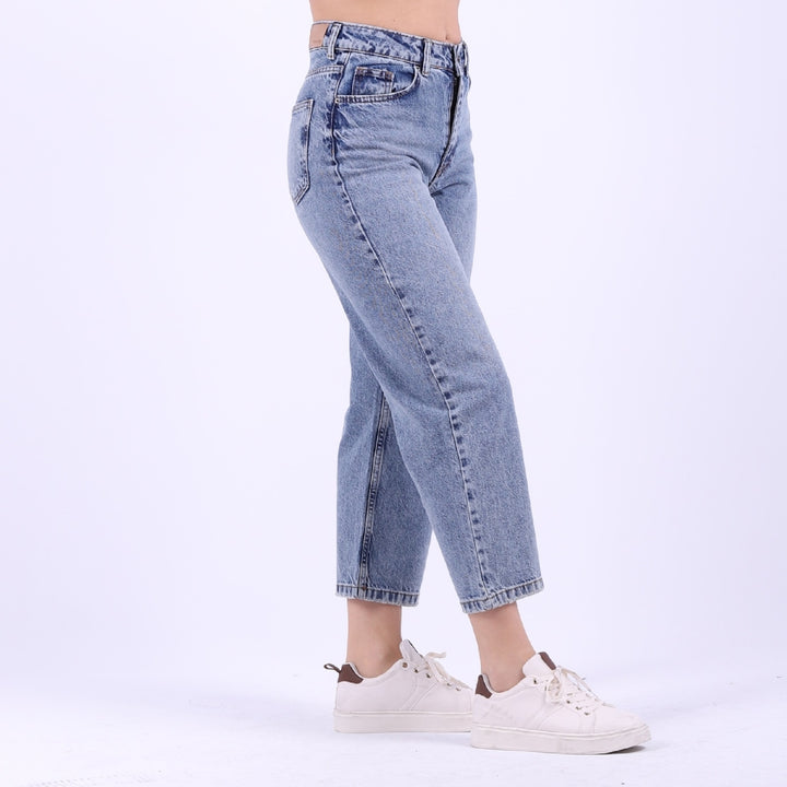XLJ High Waisted Relaxed Stove Pipe Leg Basic Jean Mixed - Preston