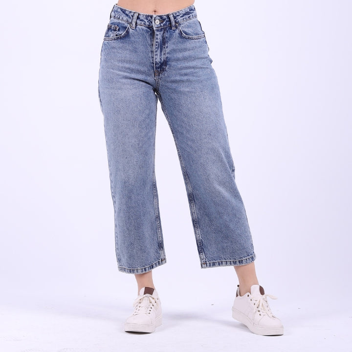 XLJ High Waisted Relaxed Stove Pipe Leg Basic Jean Mixed - Preston